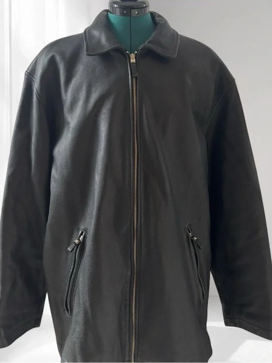 Danier Black Leather Zip-Front Jacket - Picture 5 of 9